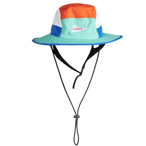 Image of Color-Blocked Fisherman Style Sun Hat for Outdoor Camping, Surfing & Vacations - Wide Brim, UV Protective, Anti-Slip