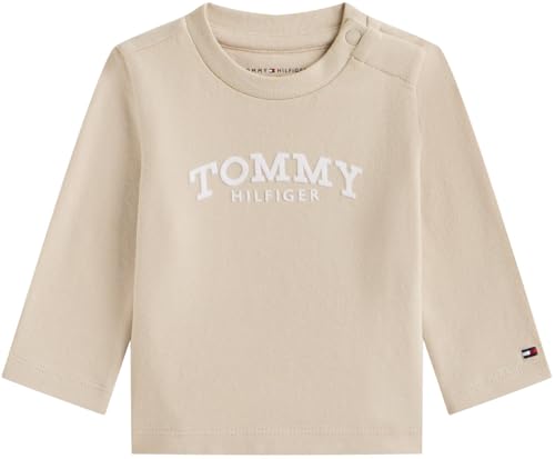 Tommy Hilfiger Newborn MONOTYPE Logo tee L/S KN0KN02147 Beige (Gulf Sand) 0 Month