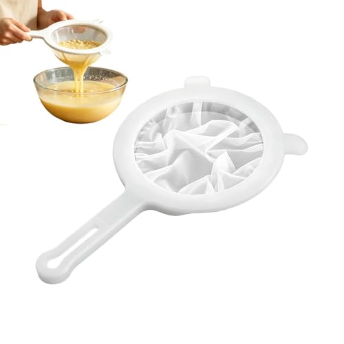 Small Fine Mesh - Nylon Kitchen Strainer Sieve | Precision Filter Tool with Easy Grip Handle Design for Yogurt, Juice Tea, Powde