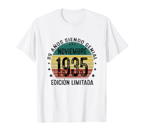 Noviembre 1935 89 Años Cumpleaños Hombre Nacido En 1935 Camiseta