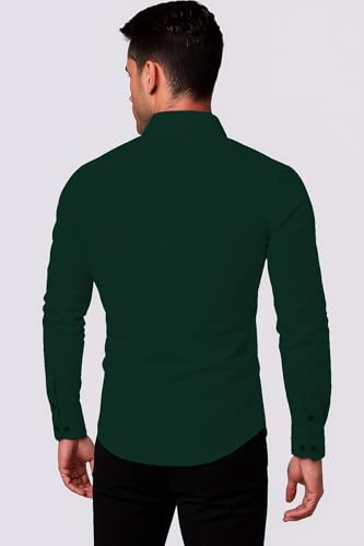 Image of Men's Solid Cotton Regular Fit Full Sleeve Collared Neck Casual Shirt for Men Stylish Latest, Formal