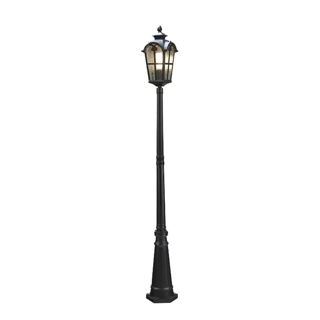 QUSYZD 170Cm Vintage Led Solar Post Light, Die-Cast Aluminum with Water-Grain Glass, Outdoor Street Lamp for Garden, Patio, Backyard, Walkway, Lawn, Classic Retro Design,210cm