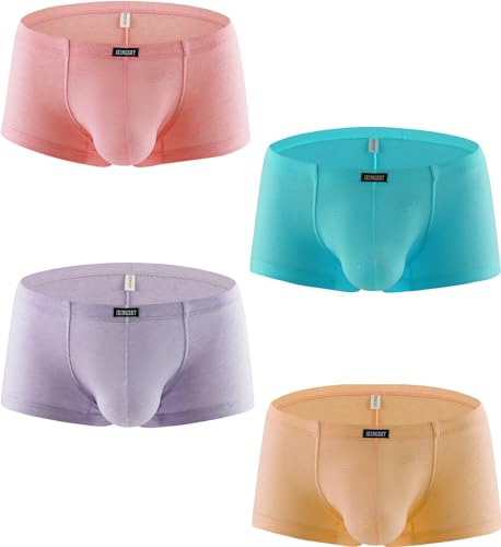 iKingsky Men's Cotton Bulge Boxer Briefs Sexy Pouch Shorts Stretch Low Rise Under Panties for Men