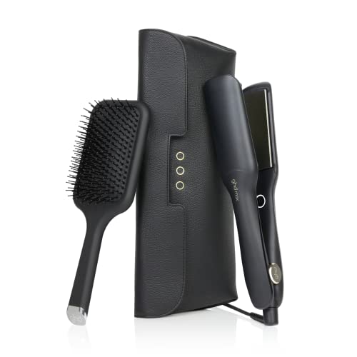 GHD - Coffret Styler Max - Lisseur Cheveux Plaques Larges (Noir) + Pochette Thermorésistante + Brosse