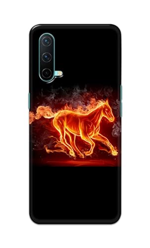 Image of PRINTFIDAA Printed Hard Back Cover Case for OnePlus Nord CE 5G Back Cover (Fiery Horse) -112