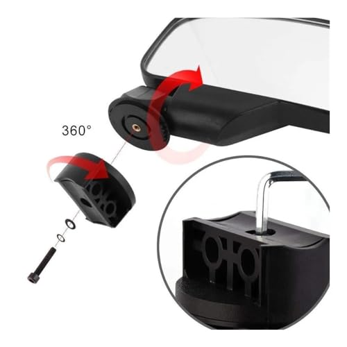 Espejos retrovisores universales para moto y espejo lateral UTV ATV de 2 pulgadas 6