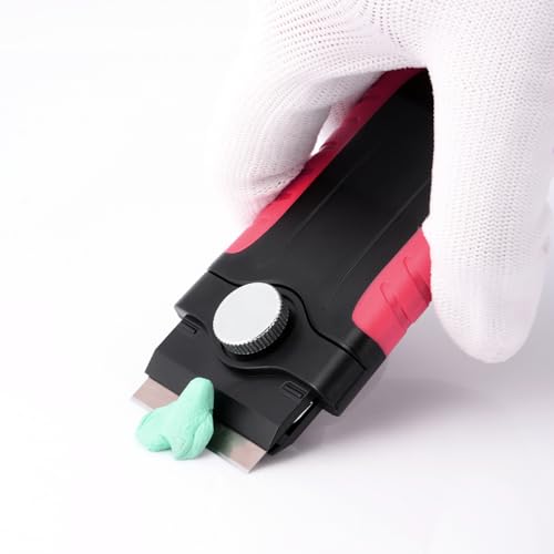 Image of Gomake Razor Blade Scraper Tool, Windows, Glass Stovetop Paint Scraper | 10PCS Stainless Steel Blades Bulit-in Blade Storage Container, Removing Paint, Adhesive, Stickers, Labels, Decal,Grease