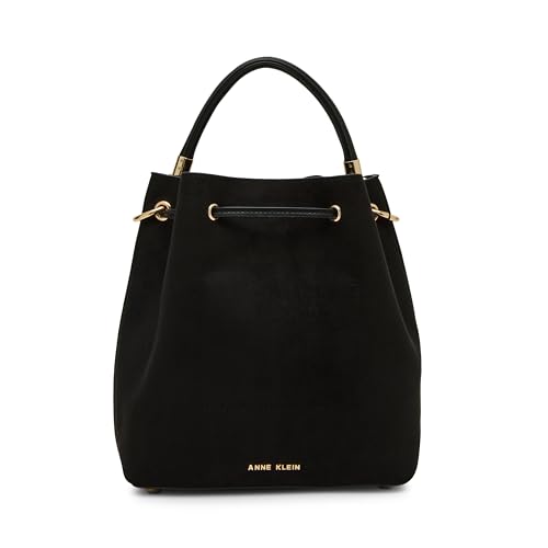 Anne Klein Womens Medium Bucket Bag with Convertible Strap, Black3