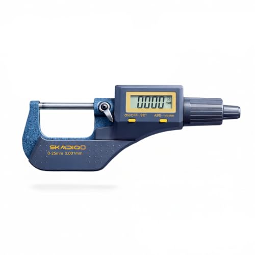 Image of SKADIOO Digital Micrometer 0-25mm / 0-1 Inch, Precision Outside Micrometer Tool ±0.0001 inch Accuracy, LCD Display, 0.001mm Resolution, Inch /Metric Measuring Screw Gauge for Machinist & DIY