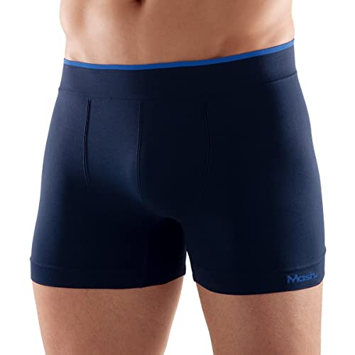 Cueca Boxer S/Costura Friso E Logo Contr,Mash,Masculino,Azul Marinho,M