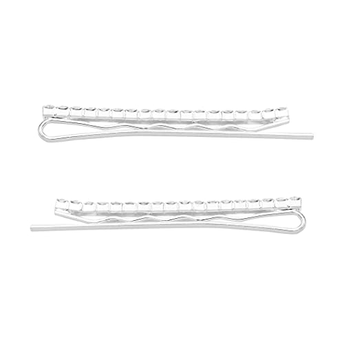 Rosemarie Collections Women's Crystal Rhinestone Sparkle Hair Clip Bobby Pins (Small Clear Crystal Silver Tone) image 5