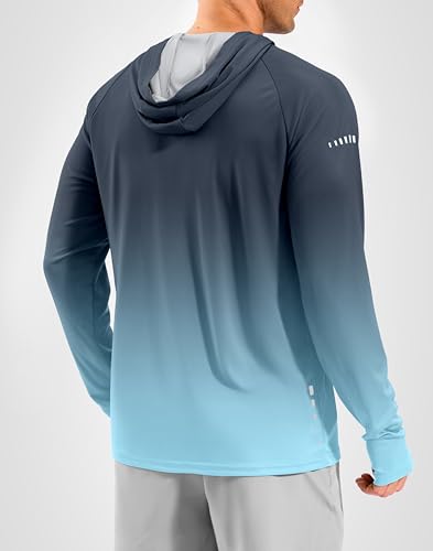 Image of Men's Sun Protection Hoodie Shirts Long Sleeve UPF 50+ Swim Shirts for Men Rash Guard Fishing Shirt Quick Dry