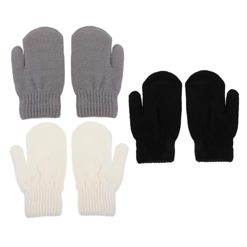 VICASKY 3 Pair Women Mittens Winter Gloves Warm Lining Mittens Thick for Outdoor Activities