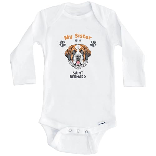 My Sister is A Saint Bernard Cute Dog Breed Baby
