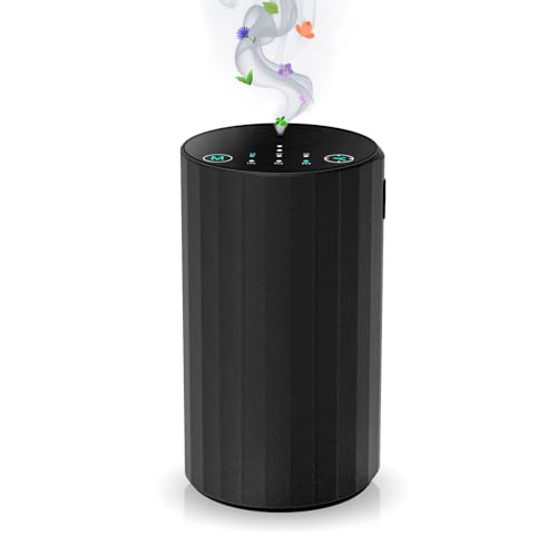 Waterless Essential Oil Diffuser Aromatherapy Scent Diffusers for Home Large Room, Bedroom, Car, Office, Desk, Battery Operated Mini Portable Air Freshener (Black)