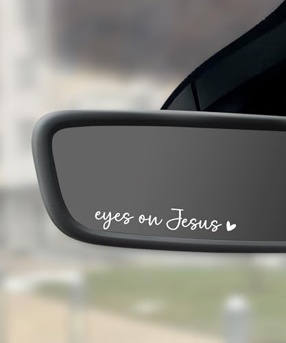 Image of SCUARI 2PCS Car Stickers,Christian Car Decals,Jesus Stickers for Cars,Car Accessories Rearview Mirror Decal,Vinyl Tumbler Affirmation Reminder Faith Religious Sticker,Fit for Most Cars (White)