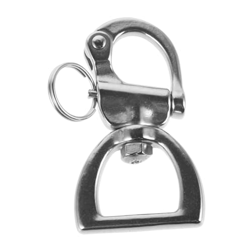 balacoo Marine Yacht Shackles Stainless Steel Buckle Rotating Spring Shackle Boat Hook for Docking Multi-use