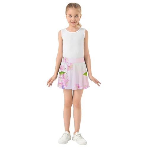 Tennis Skirts Kids Pink Cherry Blossom Flowers Athletic Shorts Girls Skorts Flowy Flowy Skirt 4t3