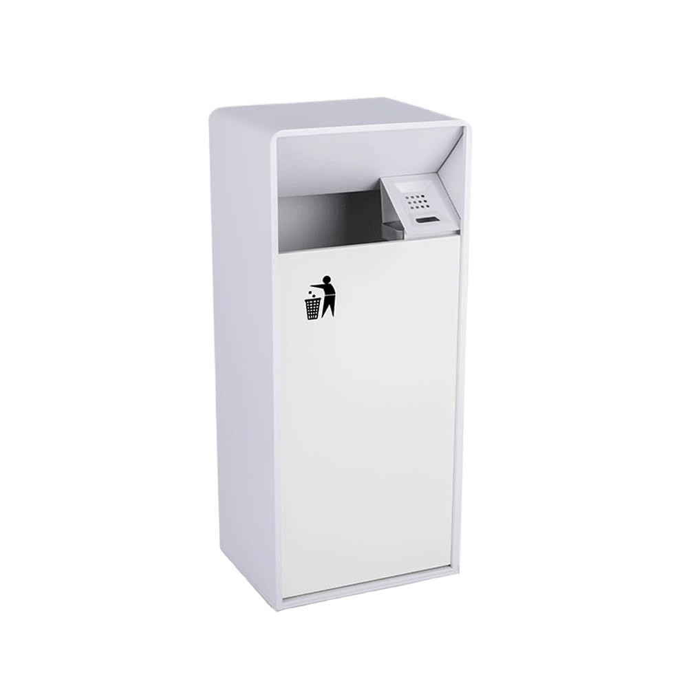 Papelera cuadrada de metal para terrazas de restaurantes y zonas comunes