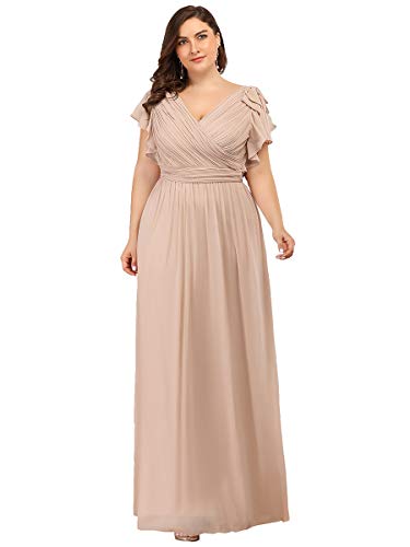 Robe de soirée en mousseline plissée fluide avec décolleté plongeant - 2
