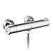HOMELODY 40 ℃ Grifo de Ducha Termostático Termostato de Ducha Cromado 20-60℃ con el Botón de Seguridad Grifo Mezclador Termostático Ducha Cromado de Latón