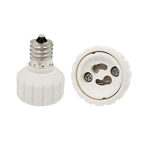 E-Simpo® 6-Pack E17 To Gu10 Light Socket Adapter, Ceramic E17 To Gu10 Halogen Cfl Led Lampholder Base Converter #TOP2