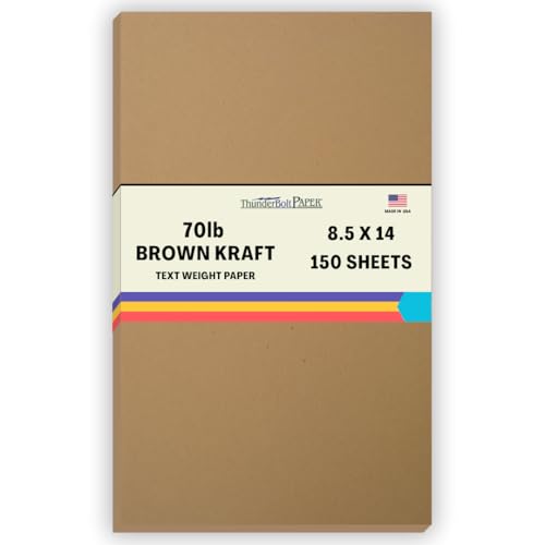 150 Brown Kraft Fiber 28/70# Text Paper Sheets - 8.5
