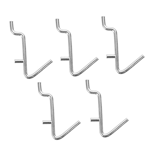 Garneck 5pcs V-Shaped Pegboard Storage Hooks Heavy Duty Metal Hooks Garage Wall Storage Easy to Fix Organize Tools