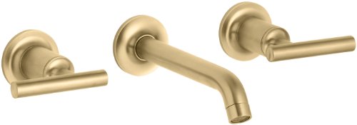 Kohler T14413-4-BGD Purist Wall-Mount LAV Faucet Trim, Vibrant Moderne Brushed Gold