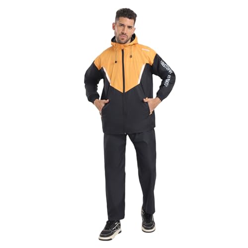 Image of Citizen Hooded Raincoat for Men Women Waterproof for Bike Riders HT Micro TPU Fabric Lightweight Stylish Sealed Hood, Large Pockets, Heavy-Duty Zippers Rainwear with Carry Pouch-CR019