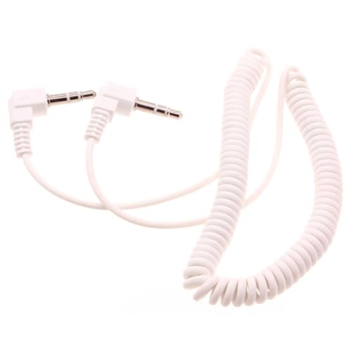 Cable Auxiliar de 3.5mm con conector en L blanco