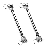 FELTECHELECTR 2pcs Stainless Steel Jaw Turnbuckle Heavy Duty Cable Tensioner with Closed Body for Wire Rope Industrial Use Weatherproof