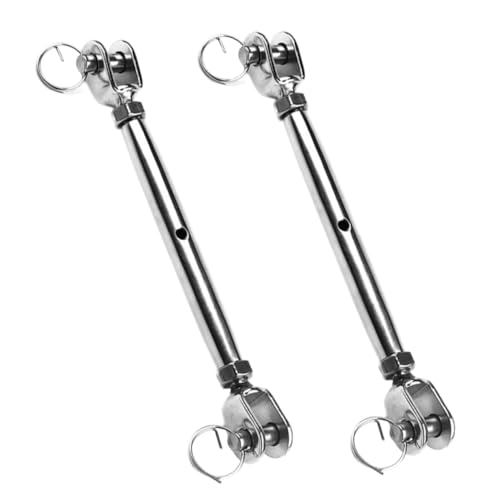 FELTECHELECTR 2pcs Stainless Steel Jaw Turnbuckle Heavy Duty Cable Tensioner with Closed Body for Wire Rope Industrial Use Weatherproof