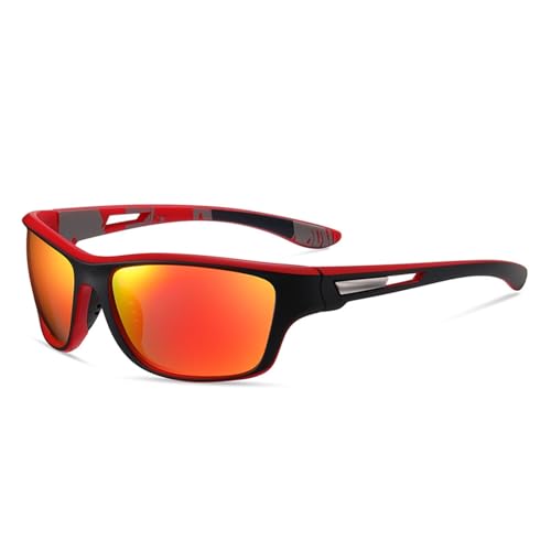 [VQXARDJH] Cycling Sunglasses for Men, Outdoor Sports Polarized Lenses(3040blackandredframeorangeslices)