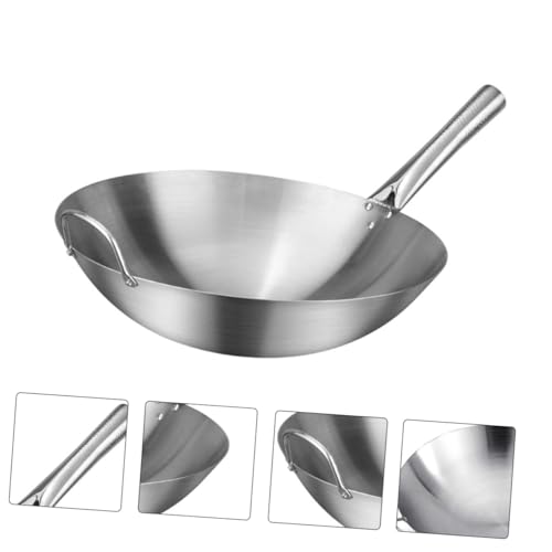 Wok acero inoxidable fondo redondo 12 pulgadas miniatura 5