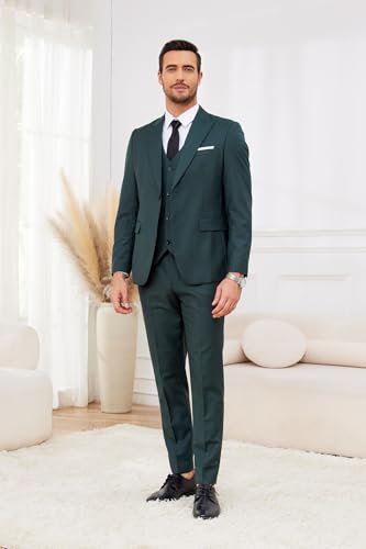 SUZHIMO Mens Suit 3 Piece Slim Fit Suits for Men Formal Business Suit Wedding Groom Prom 6