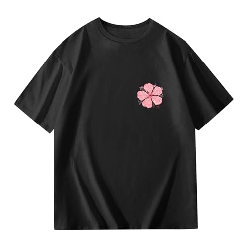 Girls T Shirts Ruffle Short Sleeve Graphic Print Summer Blouse Loose Fit Lightweight Tee for Kids Ages 3-14Y4