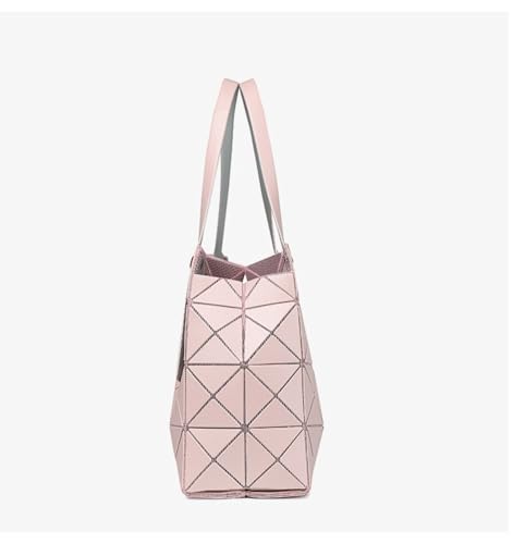 Sac cabas d'été en losanges géométriques rose irisé chic - 3