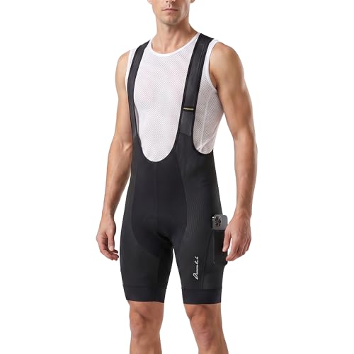 Men’s Cycling Bib Shorts 4D Padded Biking Bicycle Tight with Side Pockets