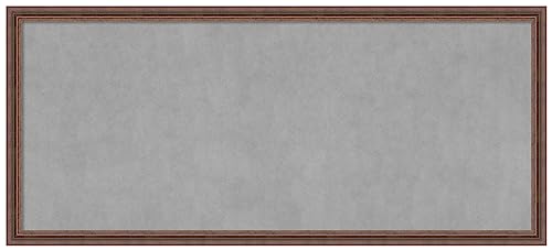 Amanti Art Brown Framed Magnetic Board 22x50 Oversize Vision Board for use with Magnets, 100% Metal Sheet to Display Items as Office Decor or for Home Organization in mudroom, Kitchen or Kids Room