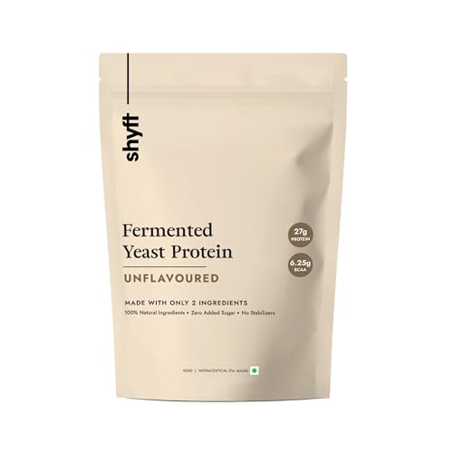 Image of Shyft Fermented Yeast Protein | Unflavoured - 500g | 24g Protein | 5.5g BCAA | Easy to Digest | Complete Amino Acid Profile | Just 5 Natural Ingredients | No Chemicals | Vegan Protein | Gut Friendly