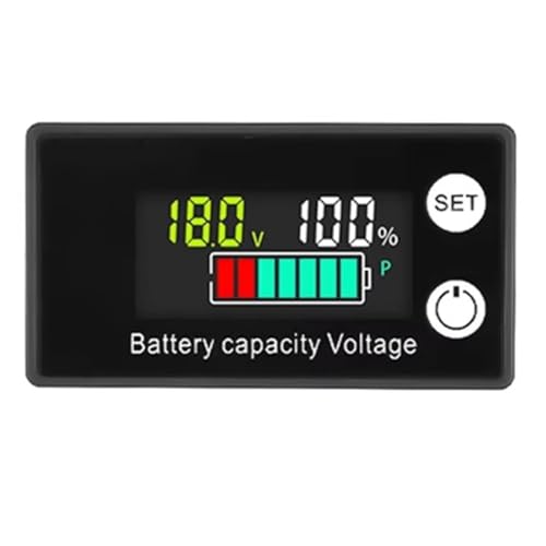 Inkoby Voltmètre de Batterie DC 8-100V Indicateur de Capacité Compteur de Puissance Lithium LiFePO4 Cellule Plomb-Acide 12V 24V 48V Écran LCD D