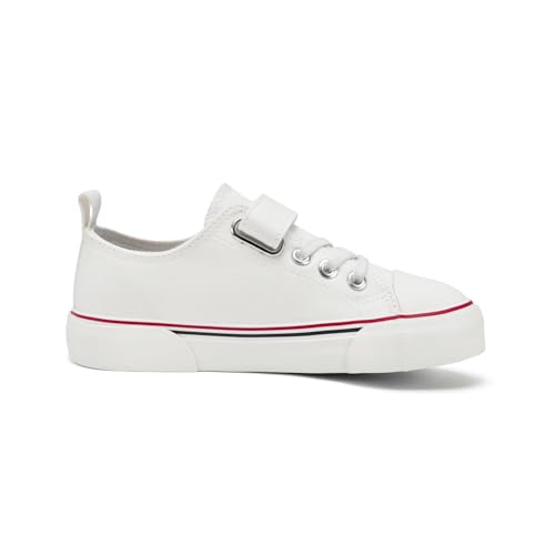 Image of Zoroadke Toddler Boys and Girls Sneakers Low Top Adjustable Strap Canvas Shoes for Kids