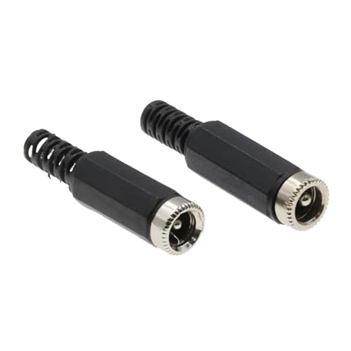 TSIOHKBS 10PCS Female DC Power Jack Plugs Socket Adapter Connector 2.1/2.5mm x 5.5mm for Socket Repairs Tool 5.5 * 2.1mm 5.5 * 2.5mm (5.5x2.5mm)