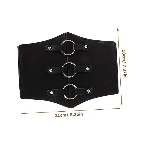 Vintage Wide Waist Belt Corset for Women Elastic Underbust Corset Belt with Imitation Leather and Alloy Fits Stylish Accessory for Dresses and Renaissance Costume2