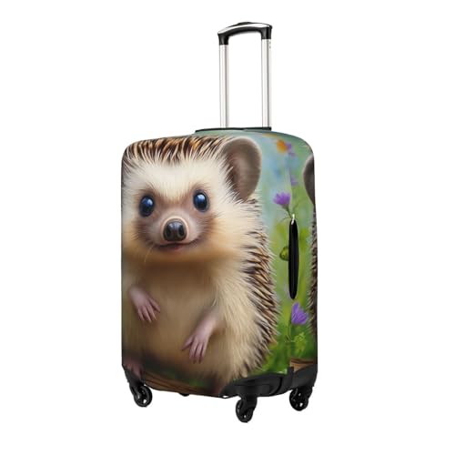 Cute Hedgehog Garden Luggage Cover Elastic Washable Protector Anti-Scratch Travel Suitcase Covers With Concealed Zipper For 18-32 Inch Luggage Large2
