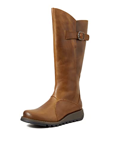 Bottes femme Fly London P210318040 en cuir noir et semelle crantée