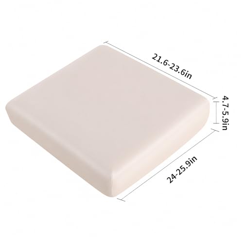 Image of YISUN PU Leather Couch Cushion Cover, Waterproof Stretch Sofa Slipcovers, Faux Leather RV Chair Seat Covers, Loveseat Cushion Replacement Chair /Furniture Protector, 3Pcs(Pale Beige)