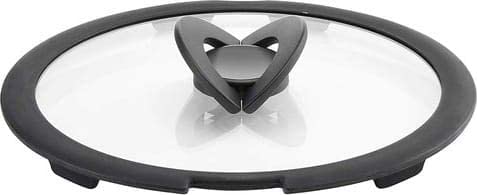 Lagostina Ingenio Induction Couvercle en verre, noir/transparent, 26 cm