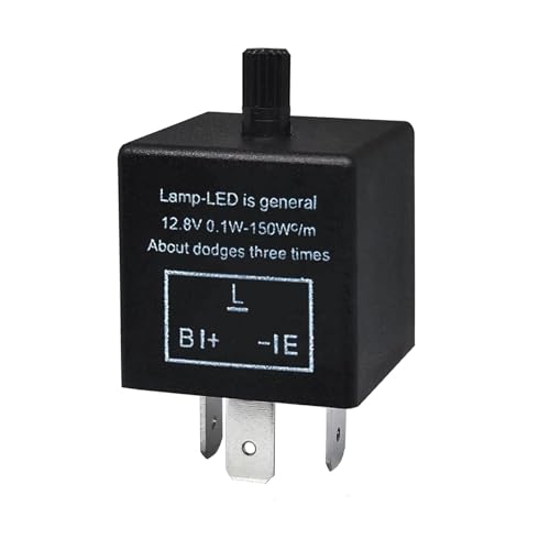 Yidcidu CF13KT LED Flasher Relay, 3 Pin Adjustable Flash Frequency